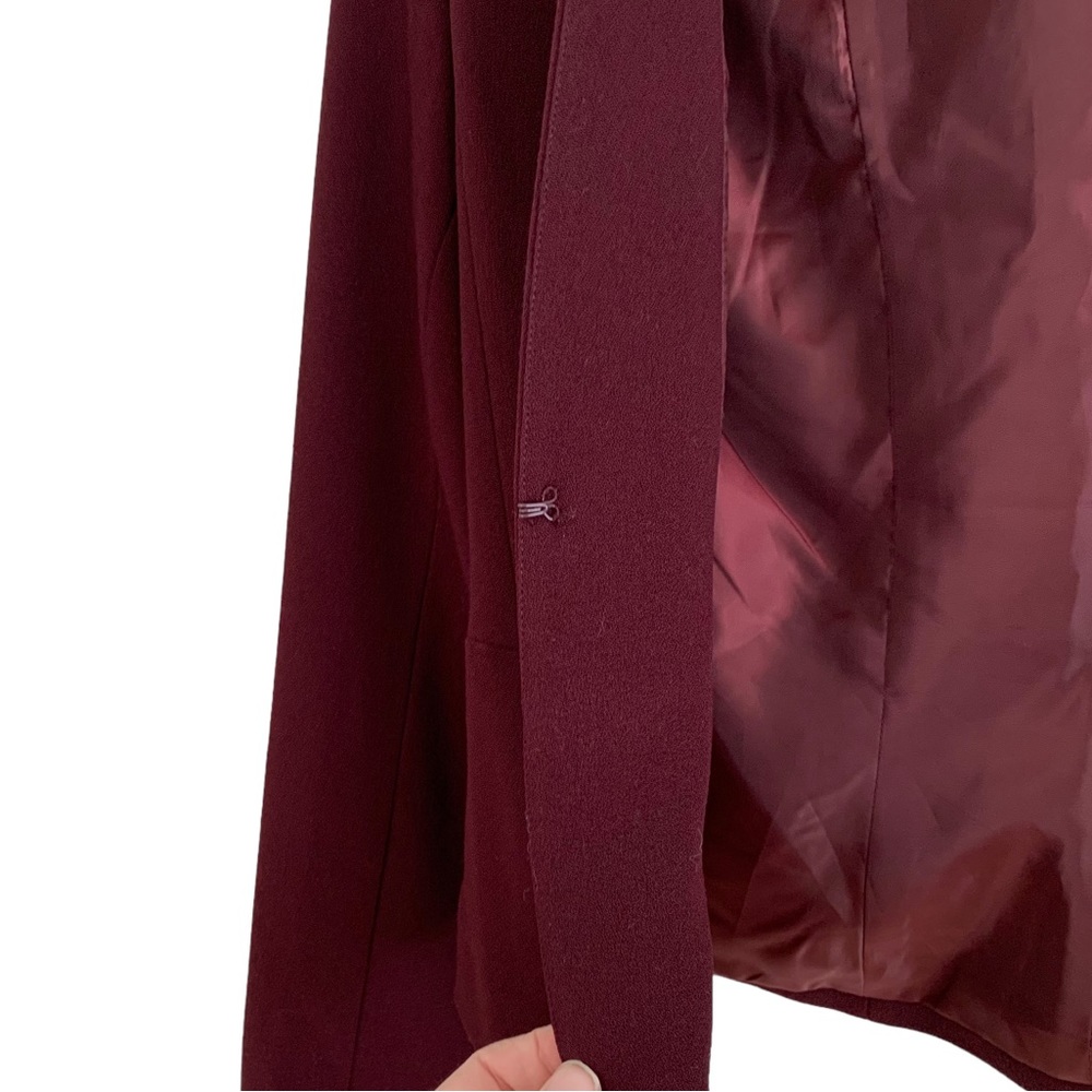 Mario Serrani Italy Burgundy Cropped Peplum Blazer - Picture 7 of 10